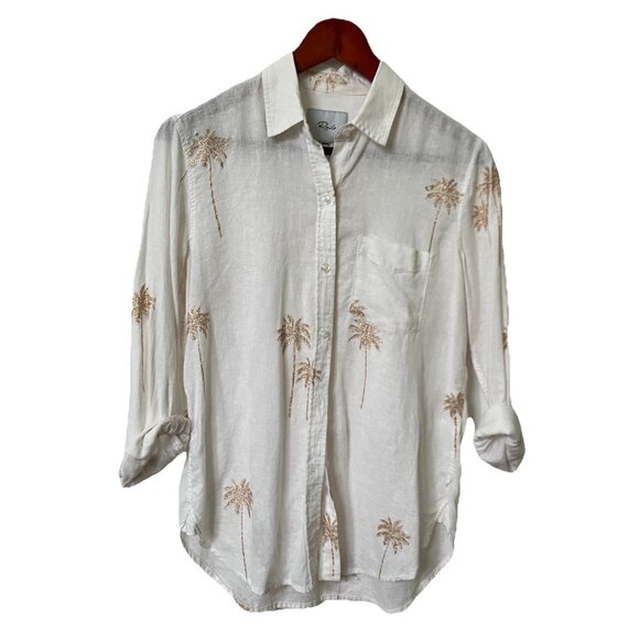 Rails White Long Sleeve Dress Shirt with Buttoned Design - Picture 2 of 7